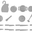 1/12 Cooking Set 01 (Gray) 