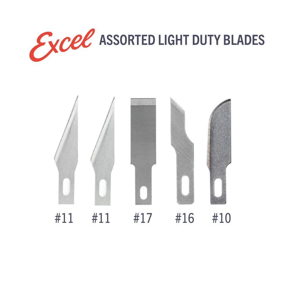 Assorted Light Duty Hobby Knife Blade Set of 5