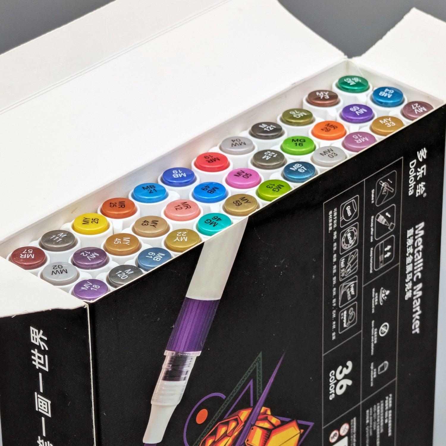 Doloha Metallic Acrylic Marker Set (36 Colors)