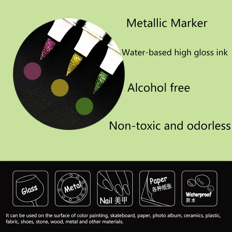 Doloha Metallic Acrylic Marker Set (36 Colors)