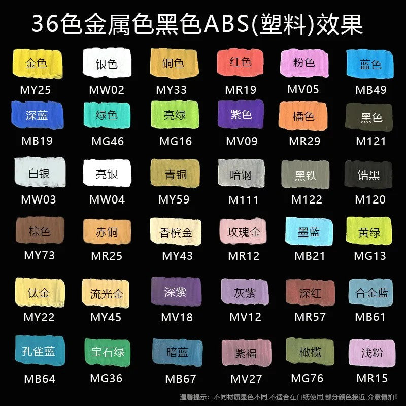 Doloha Metallic Acrylic Marker Set (36 Colors)
