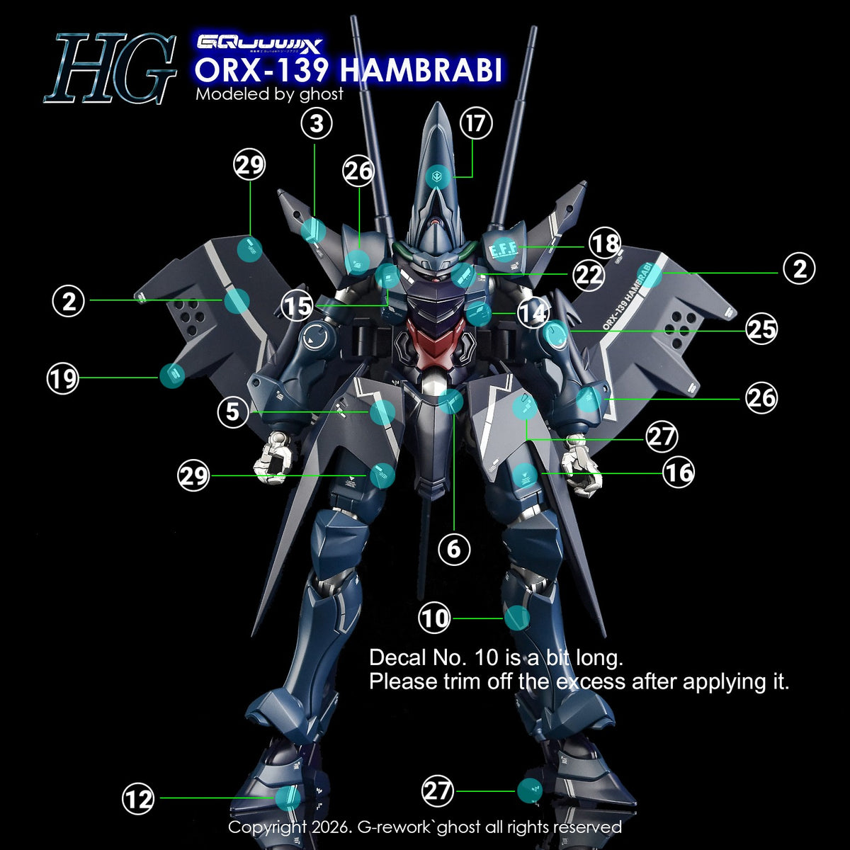 G-REWORK Decal H-GQ12 HG Hambrabi GQ Ver.