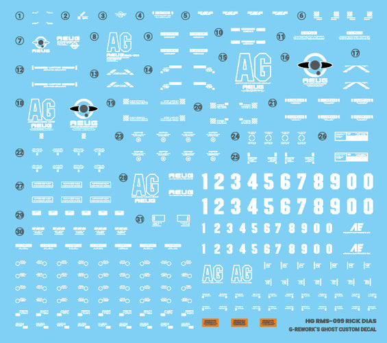 G-REWORK Decal H10 HGUC Rick Dias - Box image