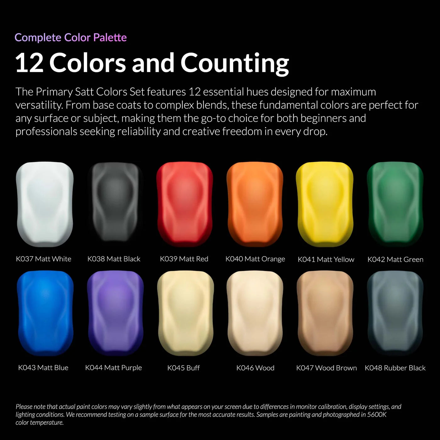 Kaleido ColorWorks 12 Color Primary Set (Matt) Acrylic