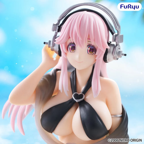 Noodle Stopper Figure: Super Sonico Black Swimsuit Ver. - Box image