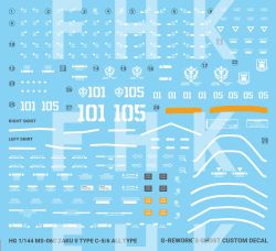 G-REWORK Decal HG MS-06 Zaku II C-6/R6 (Gundam The Origin)