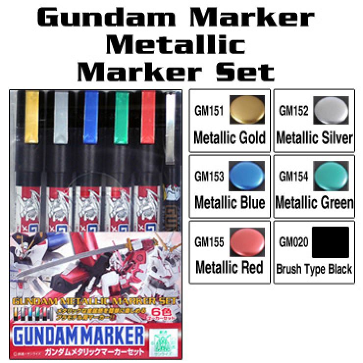 Gundam Marker - GMS 121 Gundam Marker Metallic Marker Set [TL300839421] :  ToysLogic, Otaku for LIFE