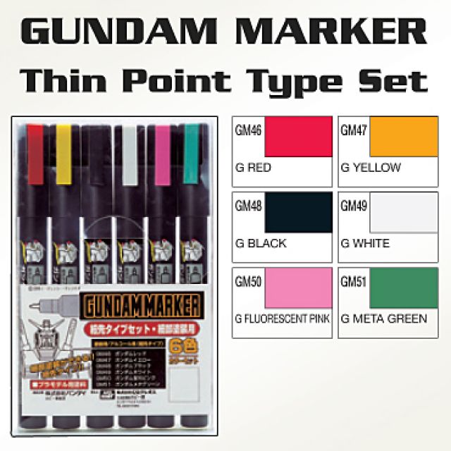Basic Model Gundam Markers - 6 Piece Set