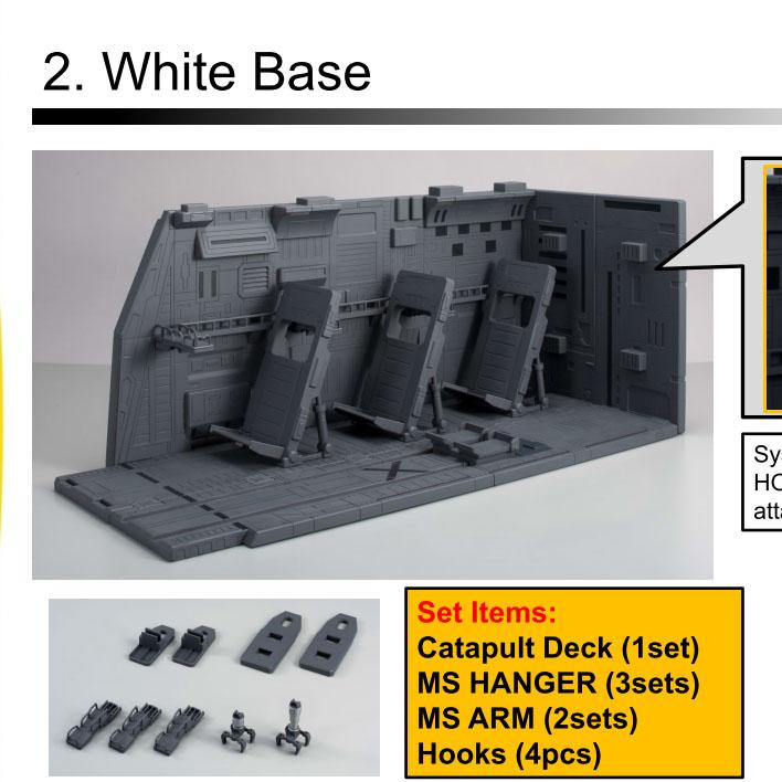 Realistic Model 1/144 White Base Catapult Deck